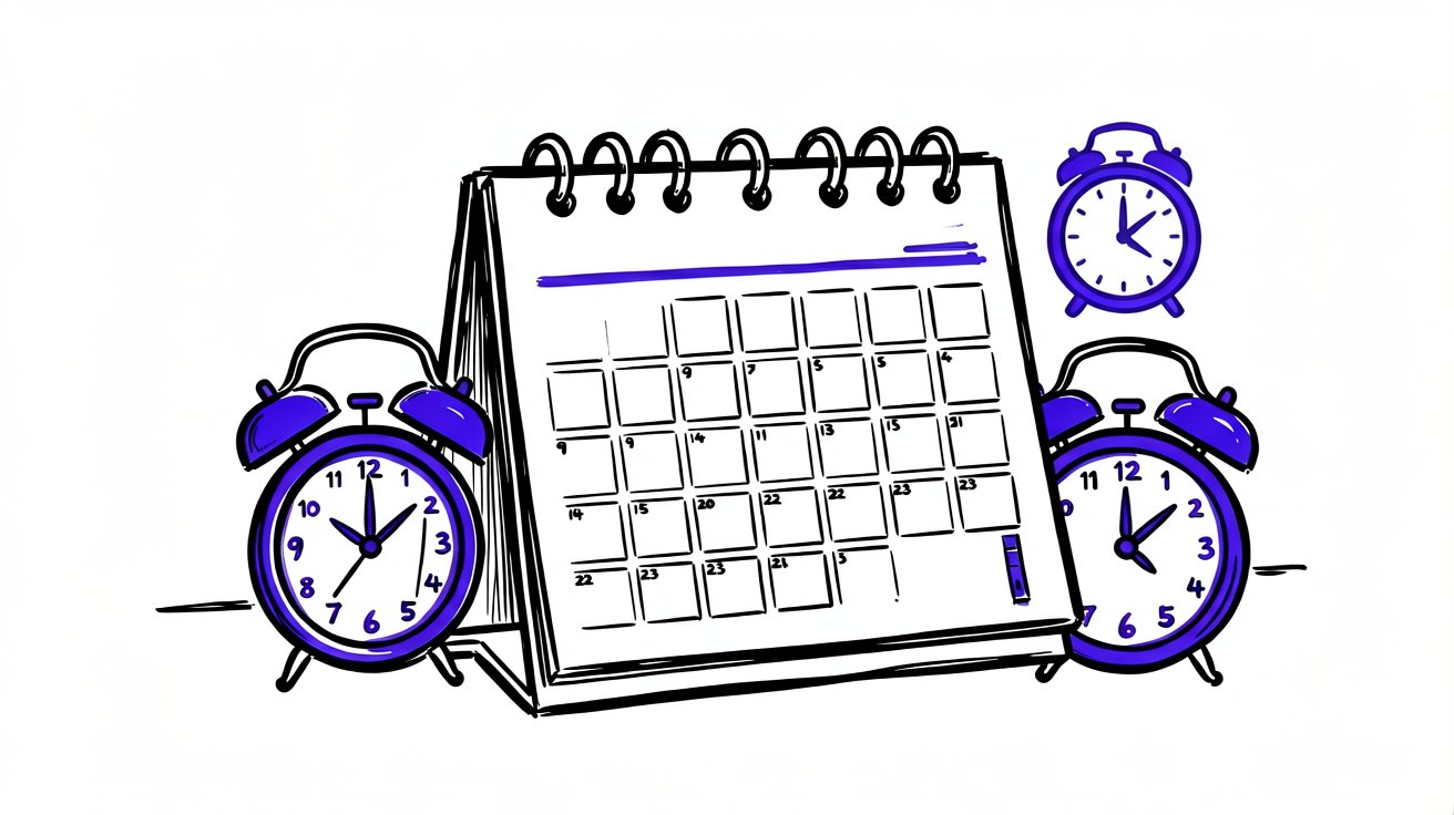 Consultant booking calendar on laptop with smartphone and notebook