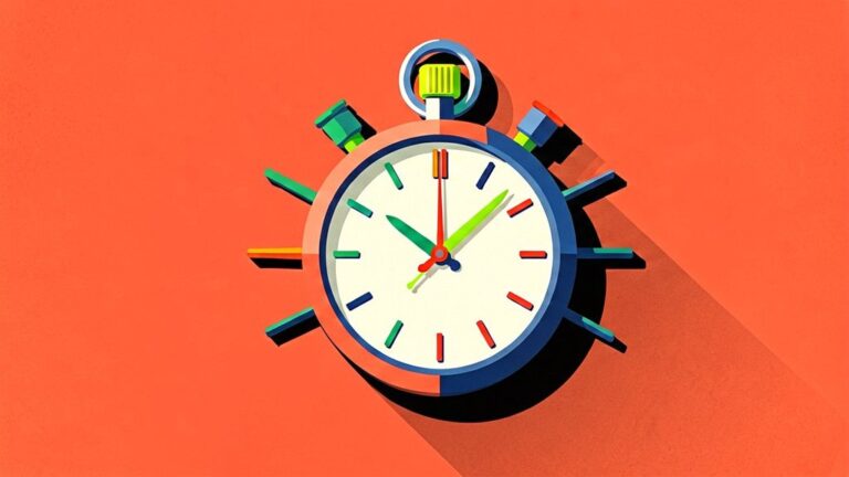 Free time tracking app illustration with stopwatch