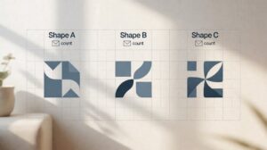 Editorial illustration of three abstract signature-platform logos on a side-by-side comparison grid