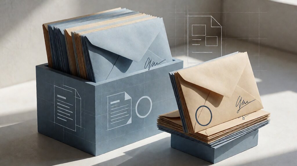 Editorial illustration of electronic signature cost breakdown showing subscription envelope and add-on cost components