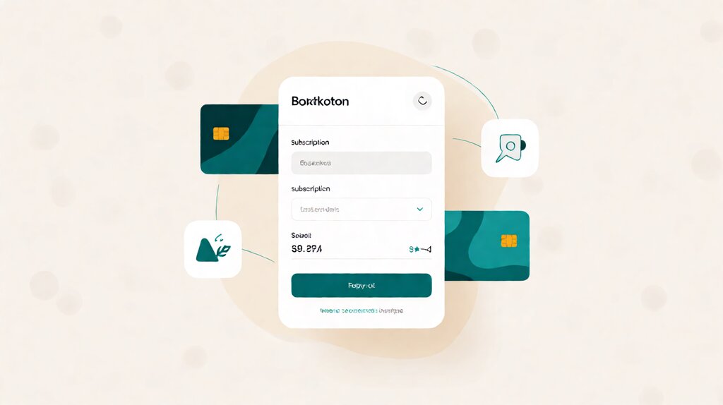 Editorial illustration of ecommerce payment flow with chargeback risk and international card surcharge visualization