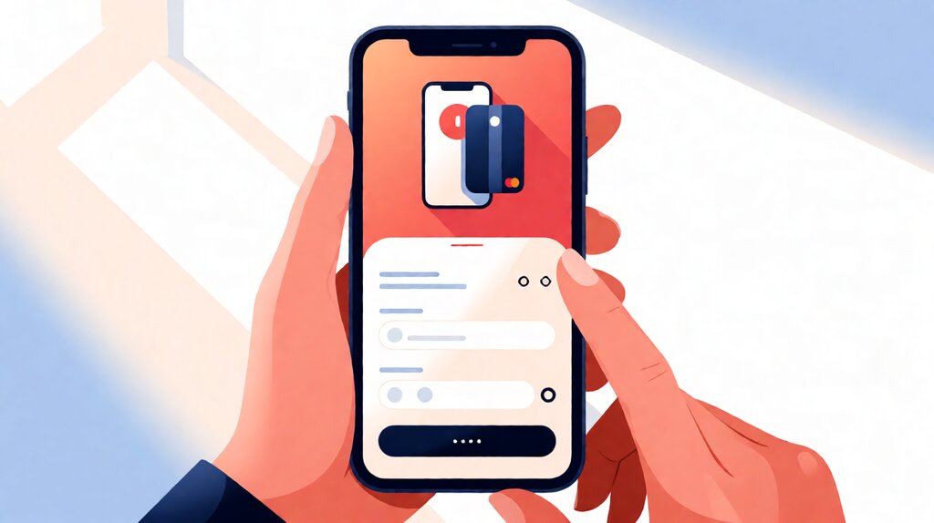 payment processor for ecommerce. Editorial illustration of online store checkout.