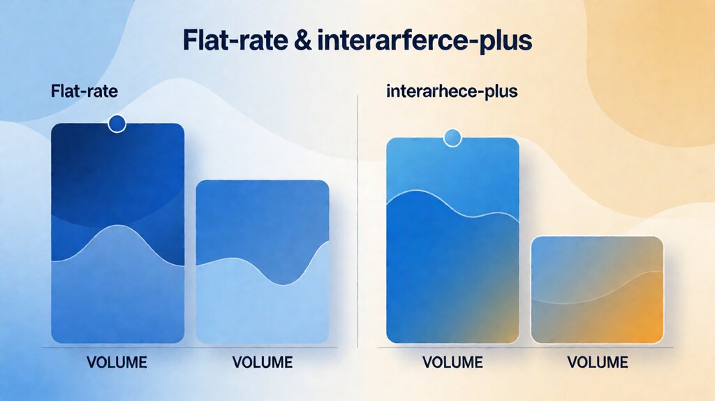 Editorial illustration of payment processing fee breakdown by interchange, assessment, and processor markup components