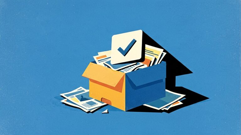 Simple contact card file with one card pulled out, minimalist CRM illustration
