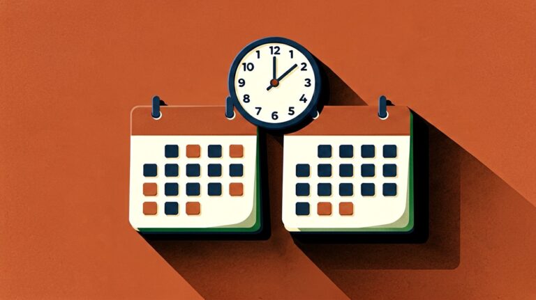 Two overlapping calendar cards comparison for scheduling tools