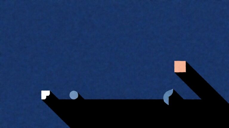 Abstract deploy badge illustration representing Vercel and Cloudflare Pages static hosting choice on a deep navy field